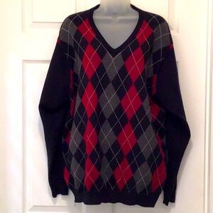 Oxford Golf Merino Wool Argyle Sweater